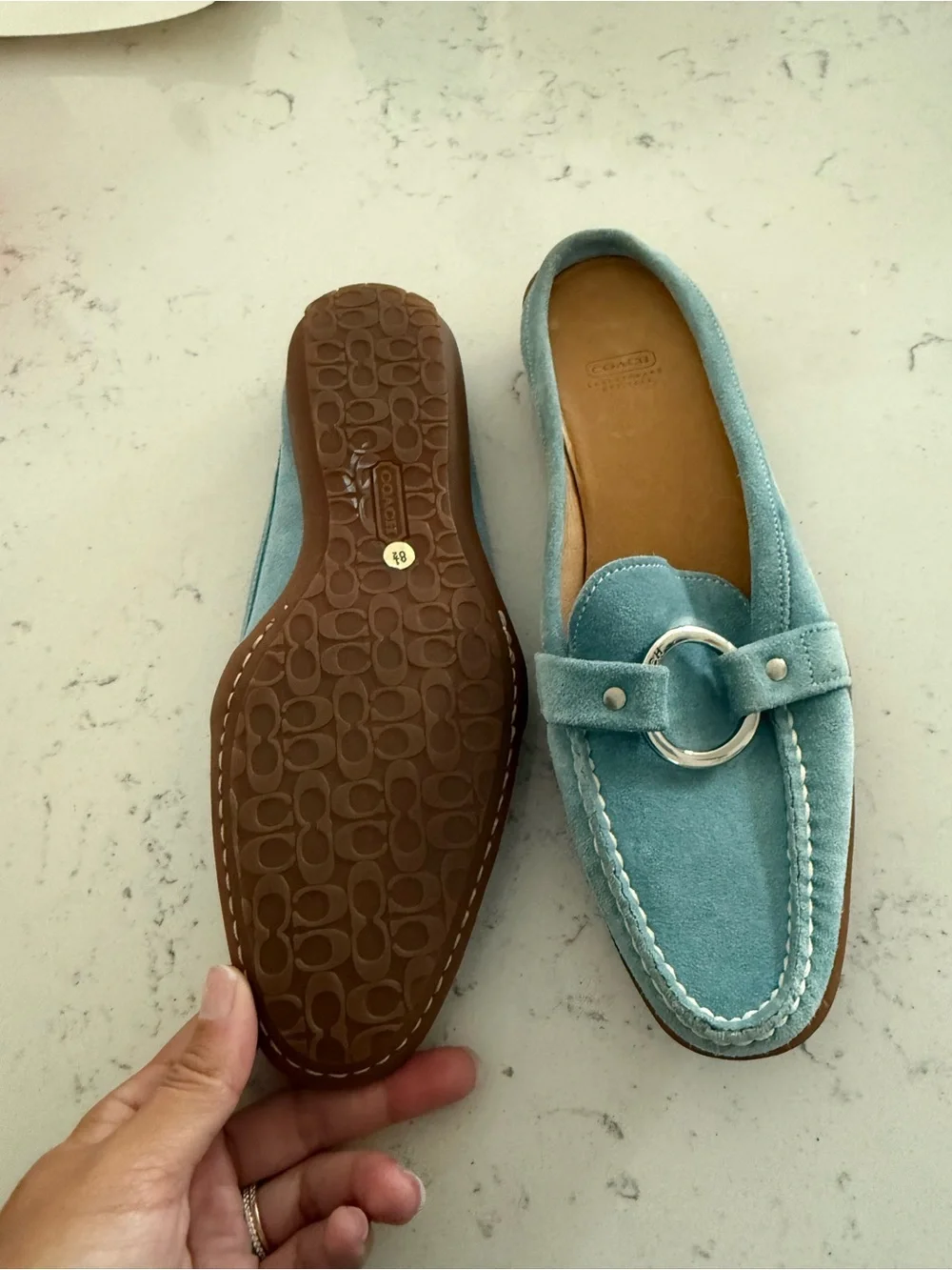 Coach Suede Loafers in Light Blue